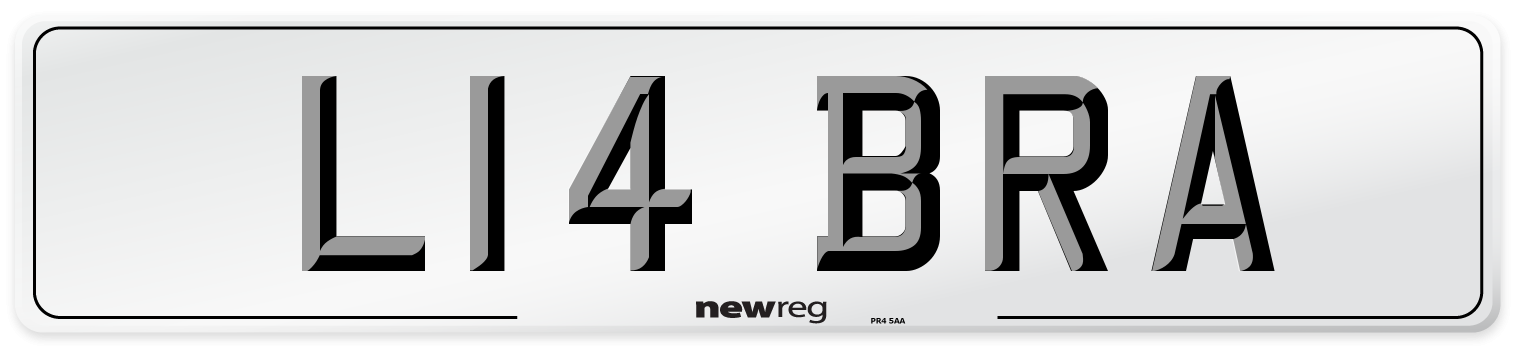 L14 BRA Number Plate from New Reg